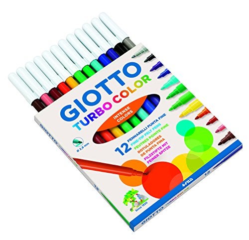 GIOTTO Turbo Color Fibre Tip Pen, Multi-Colour, 12 Colours - Image 2