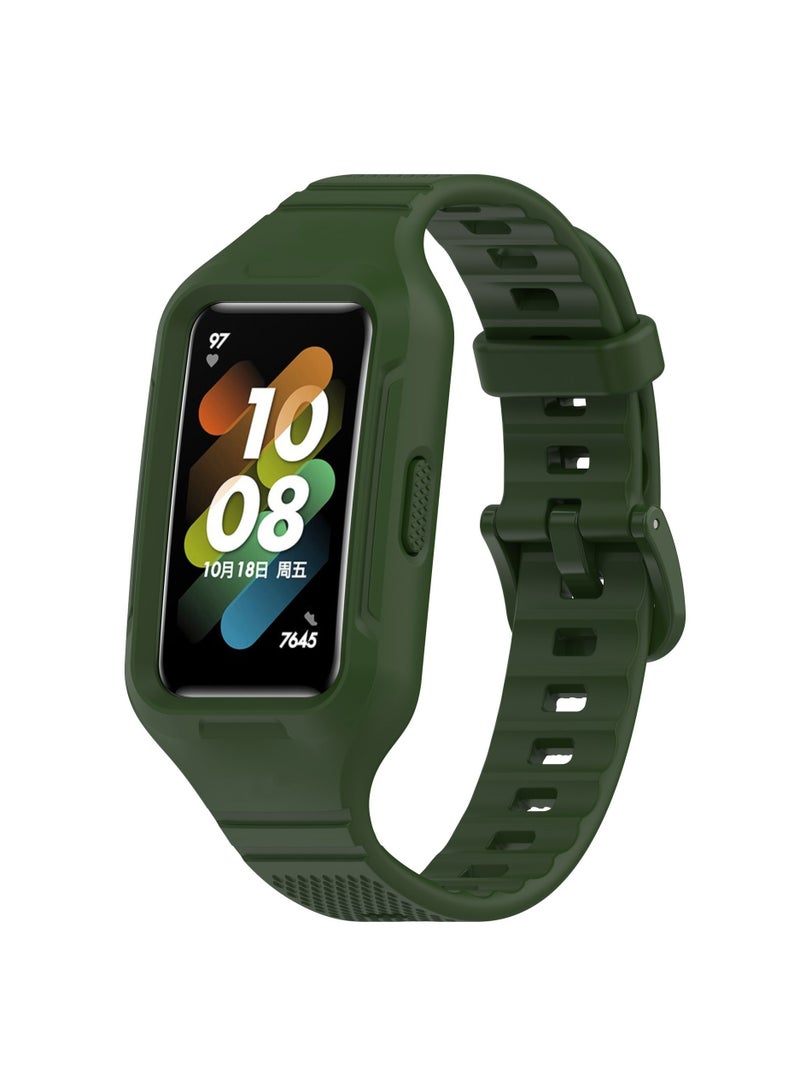 استبدال حزام Huawei Band 10/9/8/7/6/6 Pro، حزام TPU ناعم لـ Honor Band 10/9/8/7/6، للرجال والنساء، أخضر - Image 1