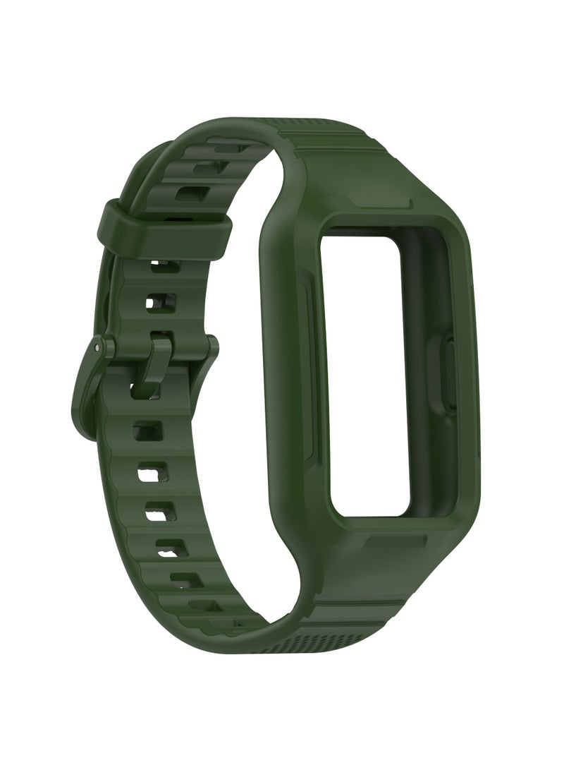 استبدال حزام Huawei Band 10/9/8/7/6/6 Pro، حزام TPU ناعم لـ Honor Band 10/9/8/7/6، للرجال والنساء، أخضر - Image 2