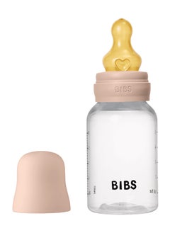 BIBS Pack Of 1 Baby Bottle Round Nipple Latex 150 Ml Slow Flow, Blush, 0 Months +  - Image 1