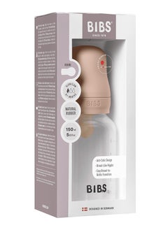 BIBS Pack Of 1 Baby Bottle Round Nipple Latex 150 Ml Slow Flow, Blush, 0 Months +  - Image 4