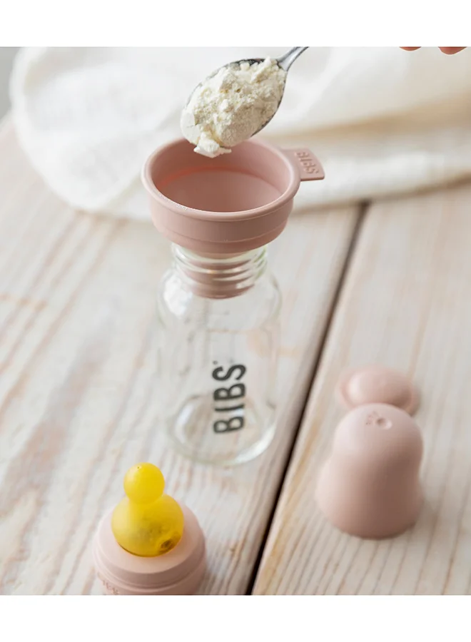 BIBS Pack Of 1 Baby Bottle Round Nipple Latex 150 Ml Slow Flow, Blush, 0 Months +