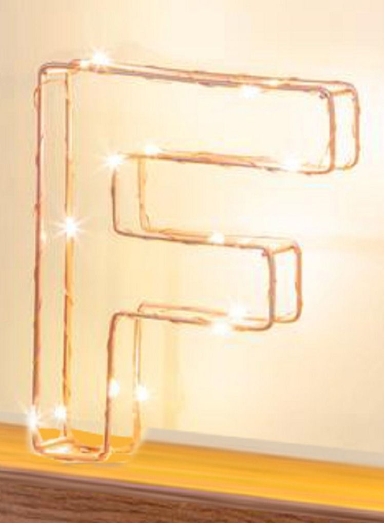 سلة حرف F مضيء لون ذهبي - Image 3