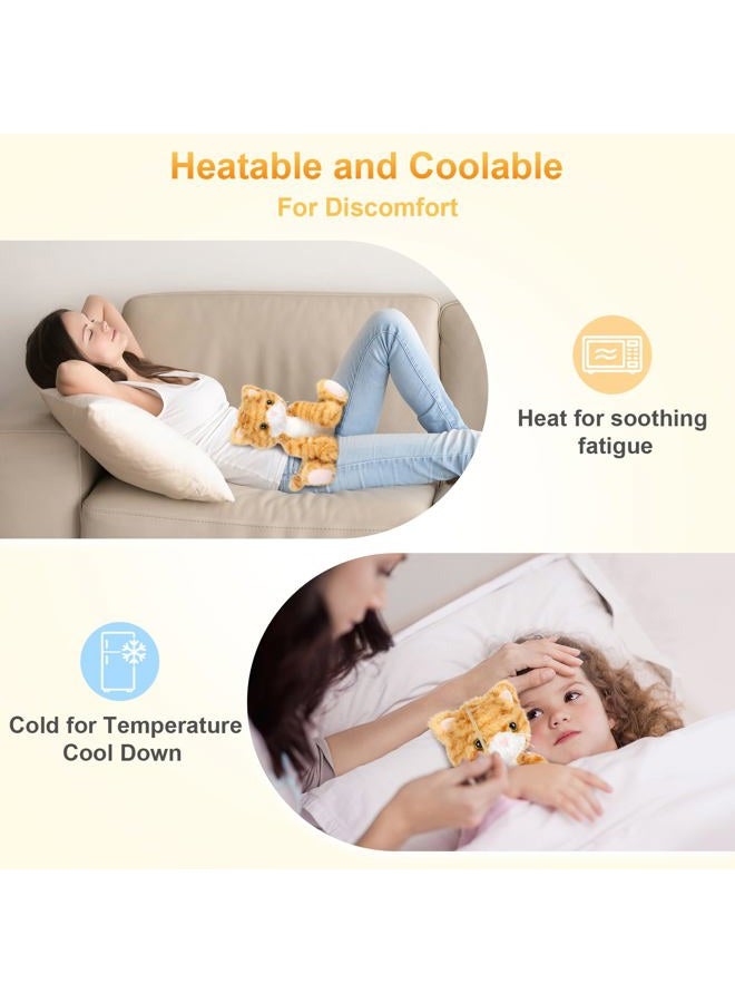 SuzziPals Heatable & Coolable Orange Cat Stuffed Animal, Cat Heating Pad Microwavable for Soothing & Relaxation, Lavender Scented Orange Cat Plush Toy for Stress Relief, Stuffed Cat Toys for Kids - Image 3