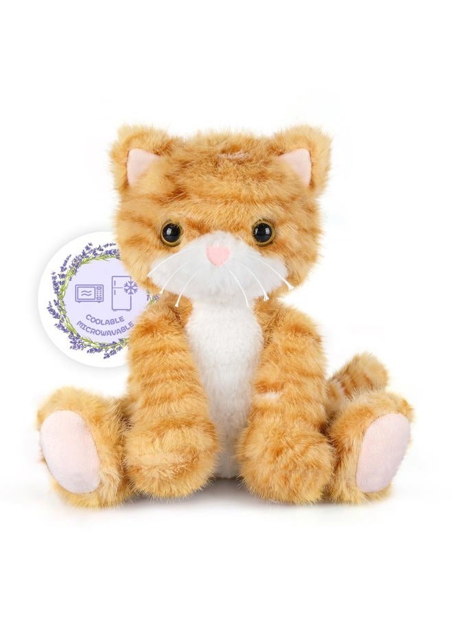 SuzziPals Heatable & Coolable Orange Cat Stuffed Animal, Cat Heating Pad Microwavable for Soothing & Relaxation, Lavender Scented Orange Cat Plush Toy for Stress Relief, Stuffed Cat Toys for Kids - Image 1