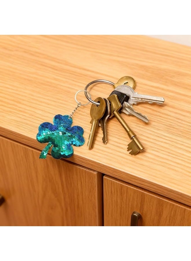 20-Pack Colorful Sequin Keychains, Shiny Bag Charms with Metal Clips for Purse, Backpack, Keys Decoration, DIY Crafts, Colorful Reversible Sequins Bags Fillers - Image 2