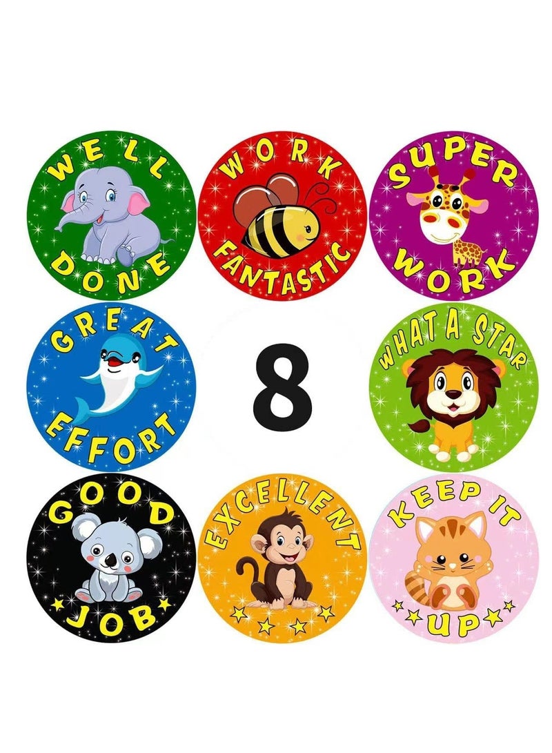 بريميفي 2000 قطعة من ملصقات مكافآت الحيوانات مقاس 1 بوصة للأطفال بكلمات إيجابية - Image 2