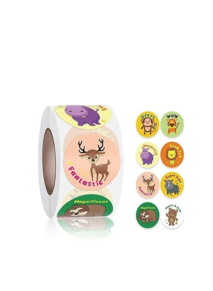 بريميفي 2000 قطعة من ملصقات مكافآت الحيوانات مقاس 1 بوصة للأطفال بكلمات إيجابية - Image 3