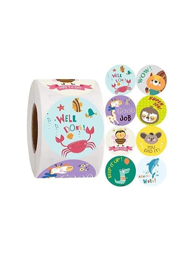 بريميفي 2000 قطعة من ملصقات مكافآت الحيوانات مقاس 1 بوصة للأطفال بكلمات إيجابية - Image 4