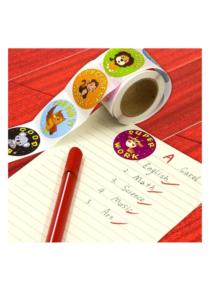 بريميفي 2000 قطعة من ملصقات مكافآت الحيوانات مقاس 1 بوصة للأطفال بكلمات إيجابية - Image 5