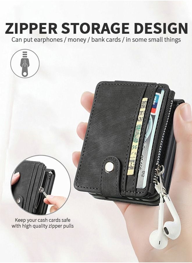 GROIC - Samsung Galaxy Z Flip 4 Wallet Case with Card Holder,2 in 1 Detachable Zipper Flip Wallet Phone Shell, PU Leather Protective Flip Phone Cover for Samsung Galaxy Z Flip 4 5G - Image 1