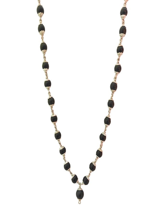 Anciently Karungali Malai Silver Plated Original 8mm | Karungali Malai Silver Plated 8mm 54 Beads, Ebony Wood, 1 Piece - Image 1
