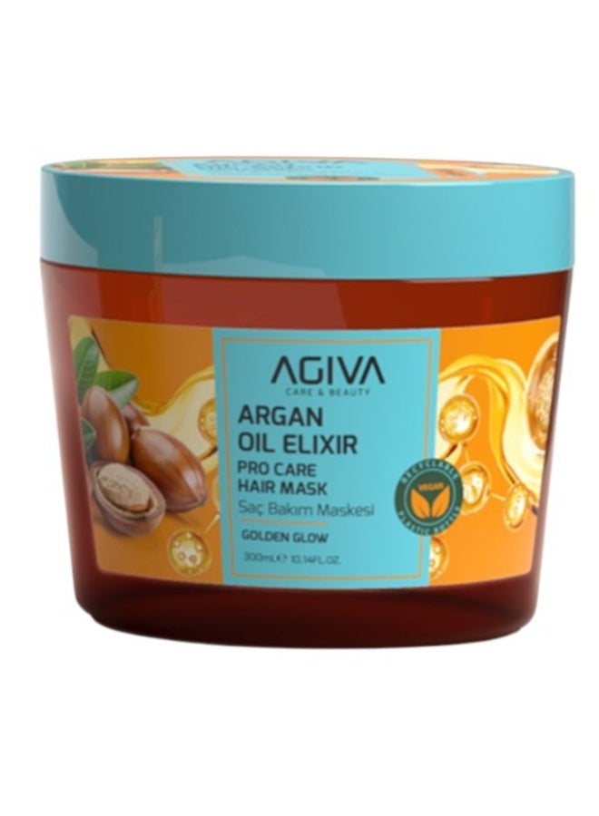 Agiva Argan Oil Elixir Pro Care Hair Mask, Golden Glow, 300ml