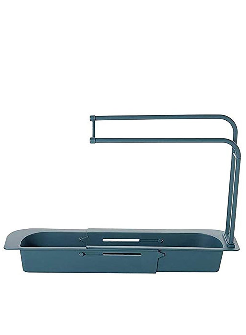 KASTWAVE Telescopic Sink Holder, Adjustable Drainer Sink Tray Sponge Soap Holder, Sink Organizer Holder Dish Cloth Hanger for Home Kitchen - Image 1