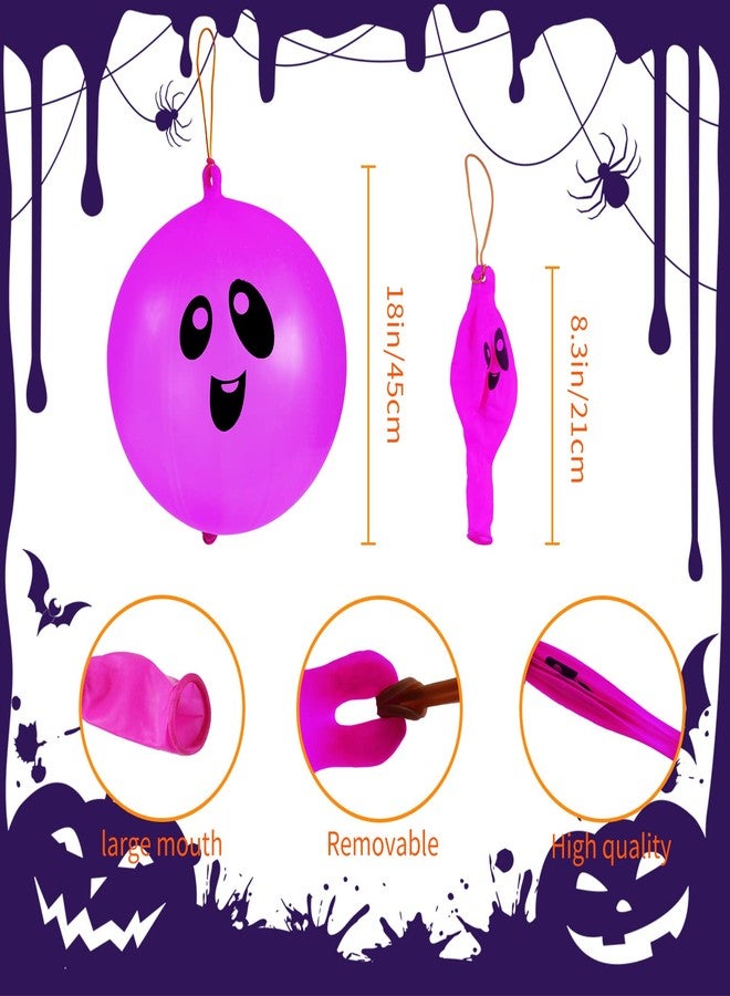 JOAOYO 36PCS Halloween Punch Balloons - 18in Colorful Latex Party Favor for Kids, Ghost Balloons, Trick or Treat Goodie Bag Fillers - Image 5