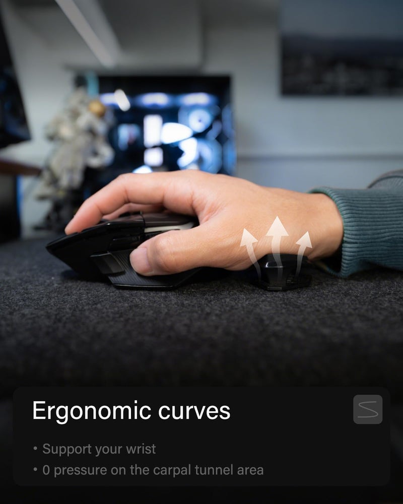 YaGee Mouse Wrist Rest 3.0, Ergonomic Right-Handed Gaming Support, Attaches to Mice for Smooth Gliding, Anti-Fatigue & Carpal Tunnel Relief for Esports, Coding and Computer Users - Image 2