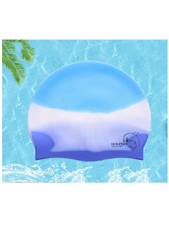 Dolphin Silicone Swimming Cap Waterproof For Kids & Adults - Multicolour  - Image 2