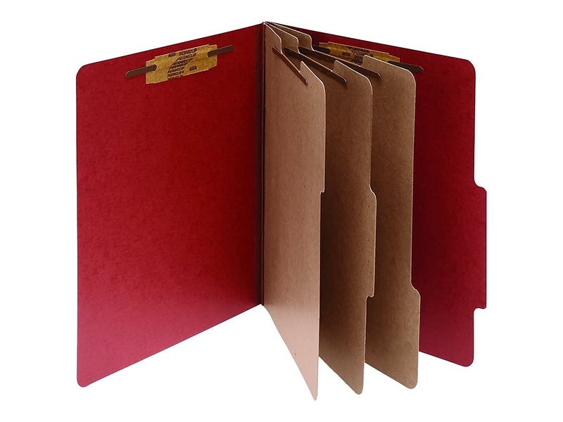 ACCO Brands ACCO 15038 ACCO Pressboard 20-Point Classification Folder, LTR, 6-Section, Earth Red, 10/Bx - Image 2