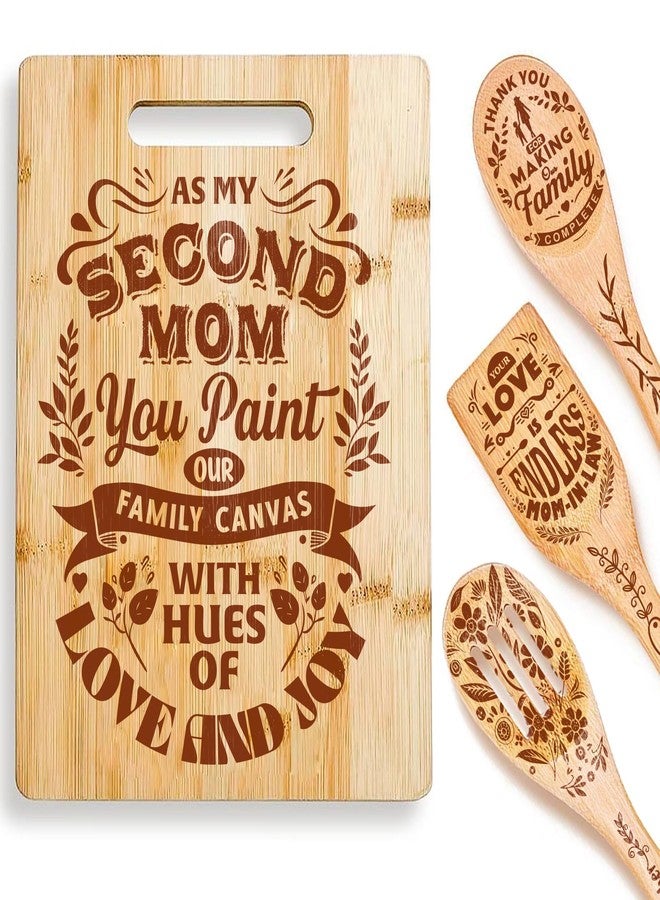 Riveira Gifts For Mother In Law – Cooking Spoons For Wooden Cooking as Gifts For Mom & Cutting Board for Birthday Gifts For Women – Complete Mother In law Gifts From Daughter In Law - Image 1
