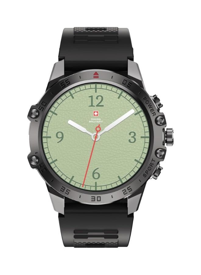 SWISS MILITARY - Swiss Military DOM5 Smartwatch 1.43" AMOLED, Bluetooth Calling, Multi Language, Health & Sports Tracking, Wireless Charging, 7 Days Battery, IP68, iOS/Android Compatible, Black Frame with Black Strap - Image 1