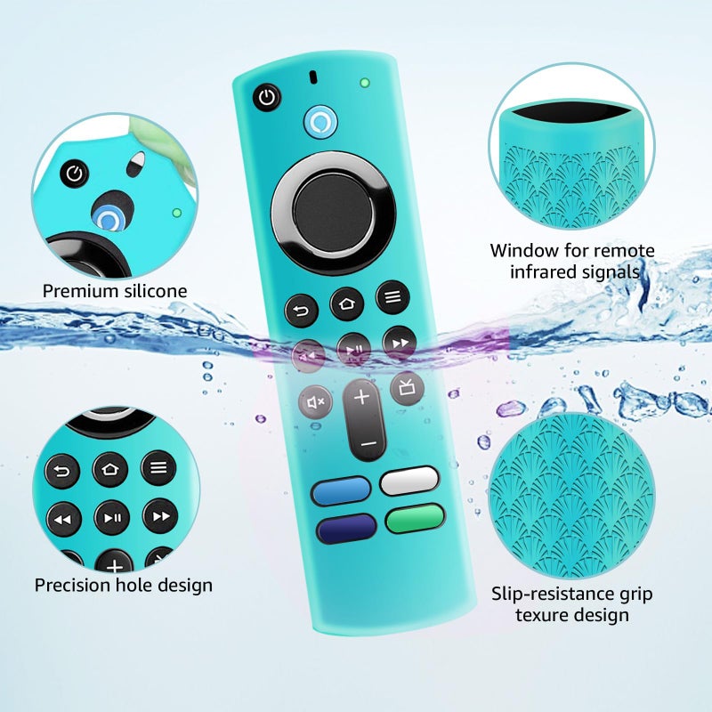 OneBom (2 Pack) ONEBOM Silicone TV Remote Cover Case, Anti Slip Silicone Protective Control Case Cover with Lanyardï¼ˆGlow Pink&Sky Blueï¼‰ - Image 5