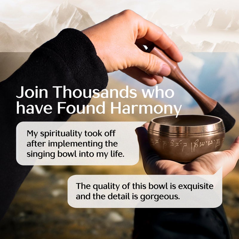 Silent Mind Tibetan Singing Bowl Set â€“ Easy to Play & Beginner Friendly Meditation Bowl with Cushion & Mallet | Stress Relief & Mindfulness | Gift-Ready - Image 3