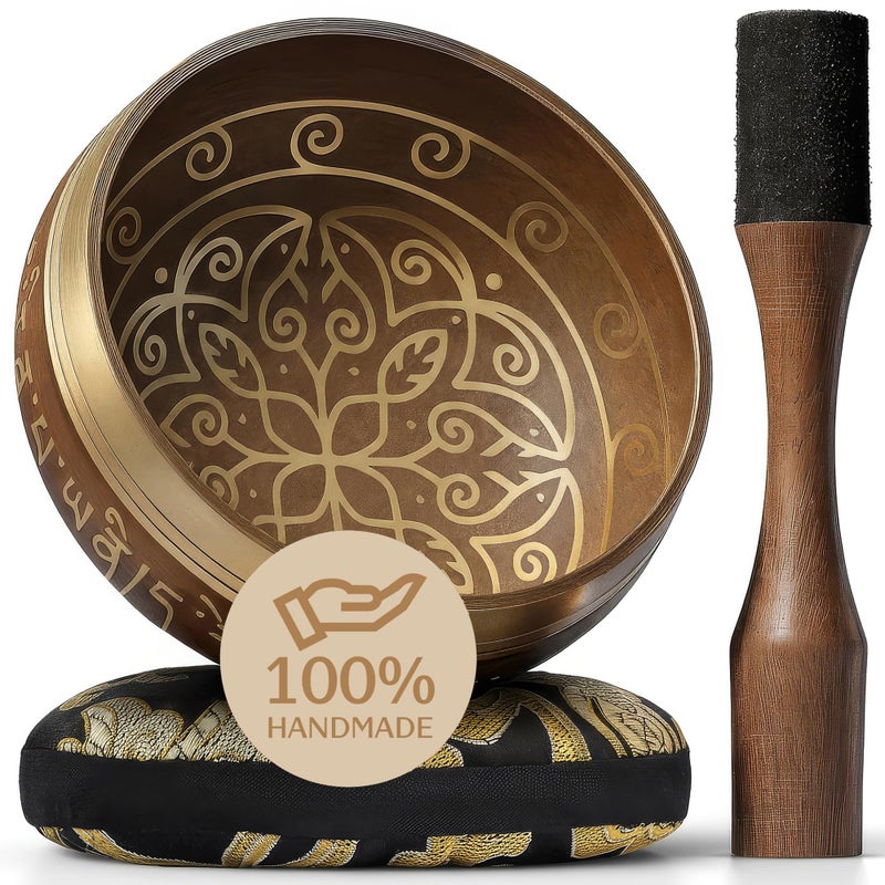 Silent Mind Tibetan Singing Bowl Set â€“ Easy to Play & Beginner Friendly Meditation Bowl with Cushion & Mallet | Stress Relief & Mindfulness | Gift-Ready - Image 1