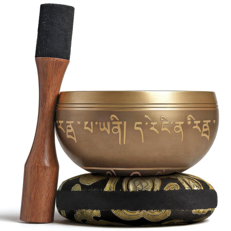 Silent Mind Tibetan Singing Bowl Set â€“ Easy to Play & Beginner Friendly Meditation Bowl with Cushion & Mallet | Stress Relief & Mindfulness | Gift-Ready - Image 2