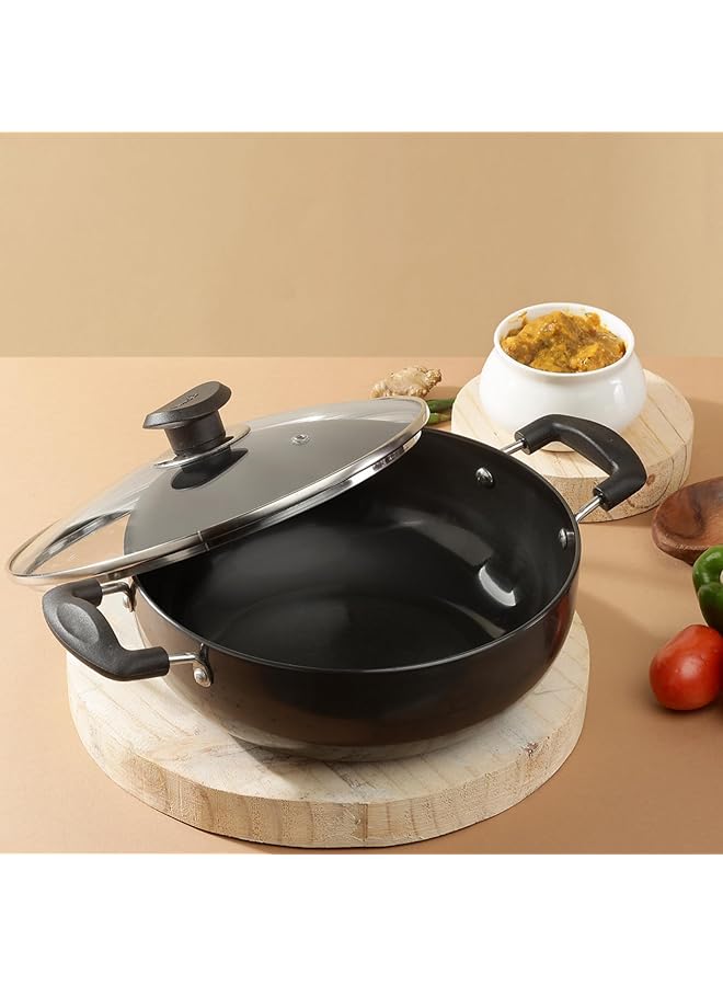 فينود قدر عميق من الألمنيوم المؤكسد الصلب مع غطاء زجاجي 30 سم، سعة 7 لتر، غير قابل للحث - Image 2