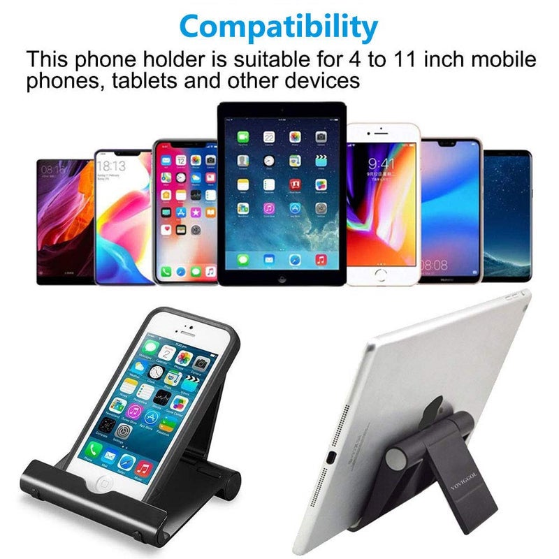 VOVIGGOL 4 Pack Cell Phone Stand for Desk, Foldable Cell Phone Holder Mobile Stand Phone Dock, Adjustable Tablet Stand Holder Compatible with iPhone 16 15 14 13 12 11 Pro iPad Samsung(4 Color) - Image 2