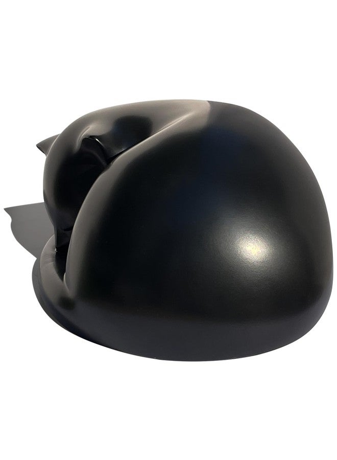 FUFYUKEY Cat Urn, Black Resin, Sleeping Kitty Pet Memorial Keepsake Funeral Urn for Cats Ashes, Up to 8kg, 7.87 x 7.87 x 3.15 inches - Image 3