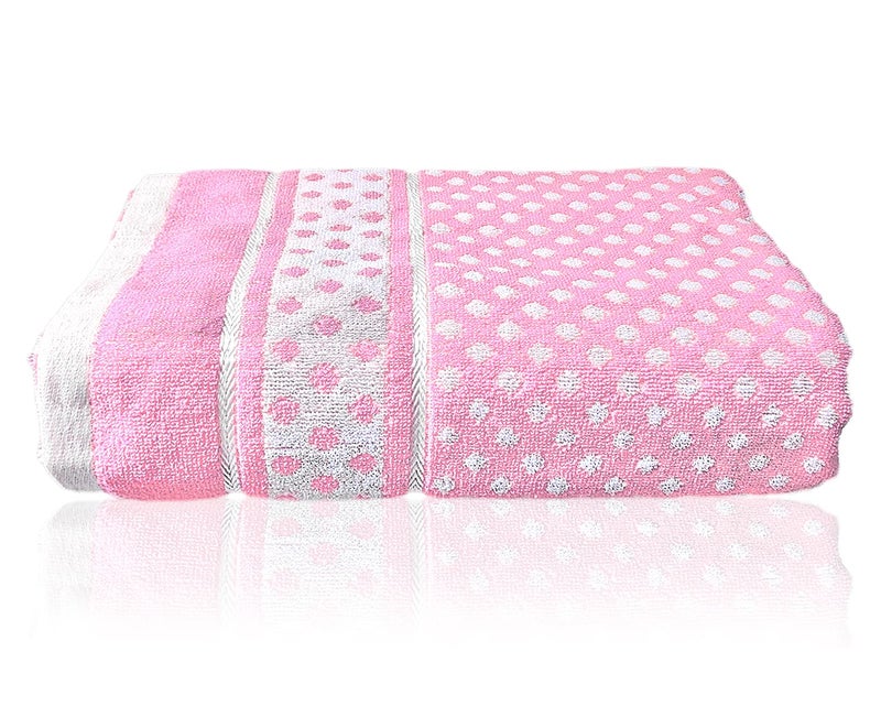 Kuber Industries Multiuses Dot Printed Soft Cotton Bath Towel, 30"x60" - Pack of 3 (Sky Blue & Pink & Orange), Standard - Image 3