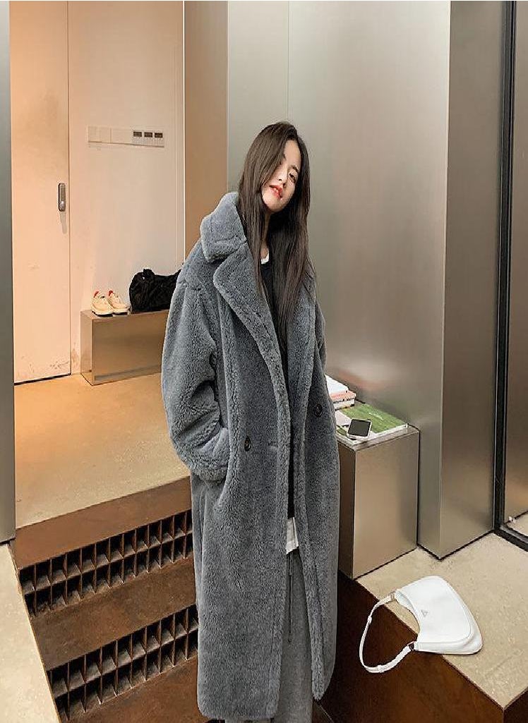 Eckek - Long Teddy Bear Jacket Coat Women Winter Thick Warm Oversized Chunky Outerwear Overcoat Women Faux Lambswool Fur Coats - Image 1