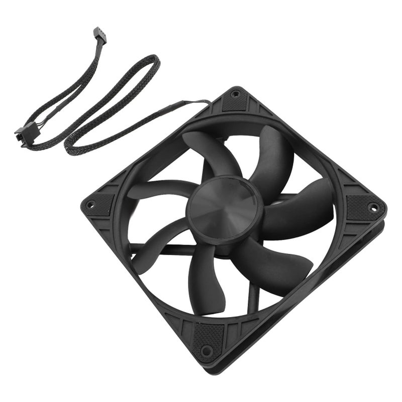PWM Intelligent Temperature Control 140mm Silent Case Fan 7 Blade Design With Hydraulic Bearings For PC Cooling Black - Image 2