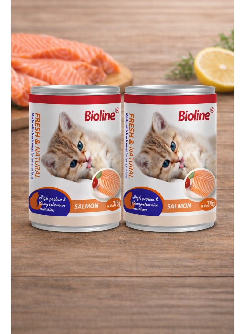 Premium Salmon Wet Cat Food with High Protein and Complete Balanced Nutrition, Delicious Natural Cat Meal Made with Fresh Salmon for Kittens and Adult Cats Supporting Healthy Skin, Energy, and Daily Vitality