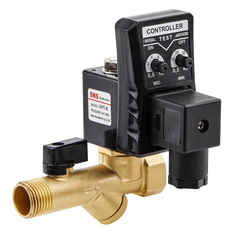 صمام تصريف تلقائي لضاغط الهواء SNS DC24V 12 NPT إلكتروني تلقائي مؤقت لمياه خزان الهواء