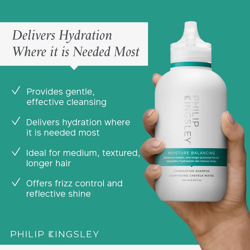 Philip Kingsley مجموعة شامبو وبلسم فيليب كينغسلي لتوازن الرطوبة للشعر الجاف والدهني والمختلط، منتجات ترطيب الشعر، ترطب، تنعم، تضيف لمعة - Image 2