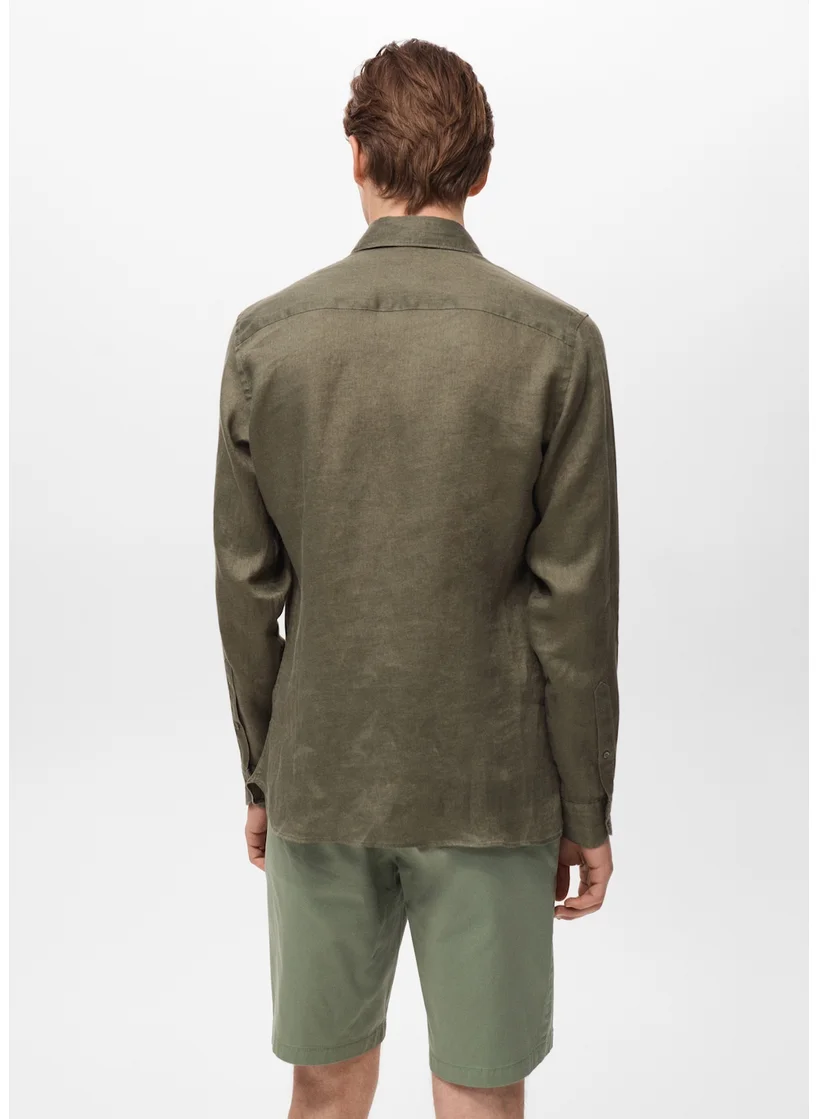 مانجو مان Linen Slim-Fit Shirt
