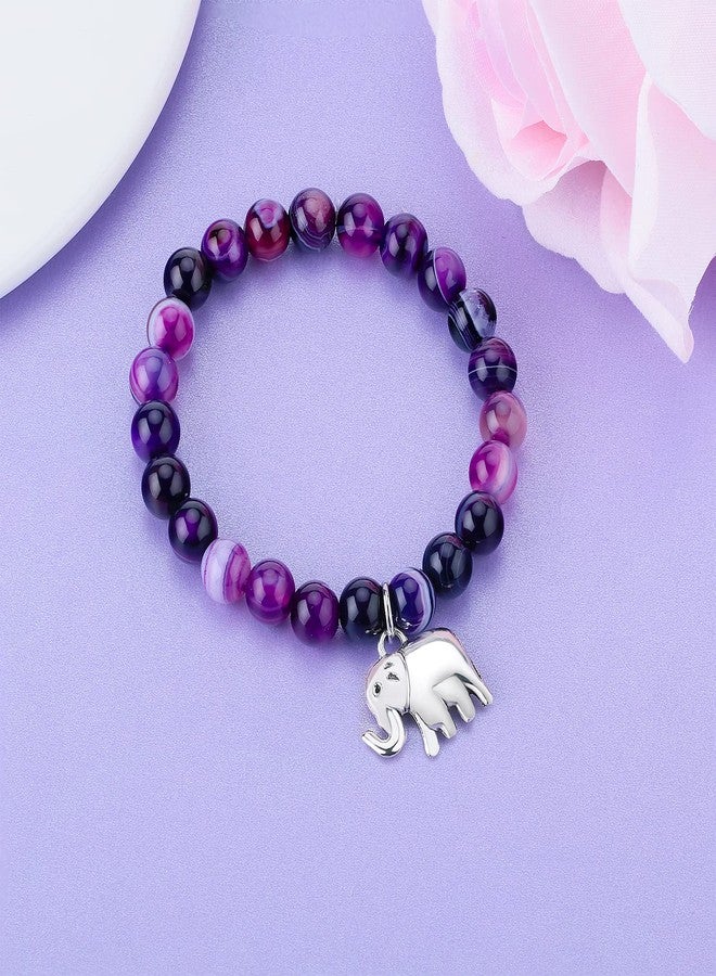 PARTNER Thank You Bracelet Gift Elephant Pendant Bracelet Employee Coworker Babysitter Appreciation Jewelry Gift (Purple) - Image 2