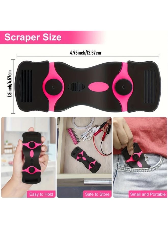 1 Set Pink Double Ended Scraper Tool With 20 Razor Blades For Glass Stovetops Windows Cleaning - Image 4