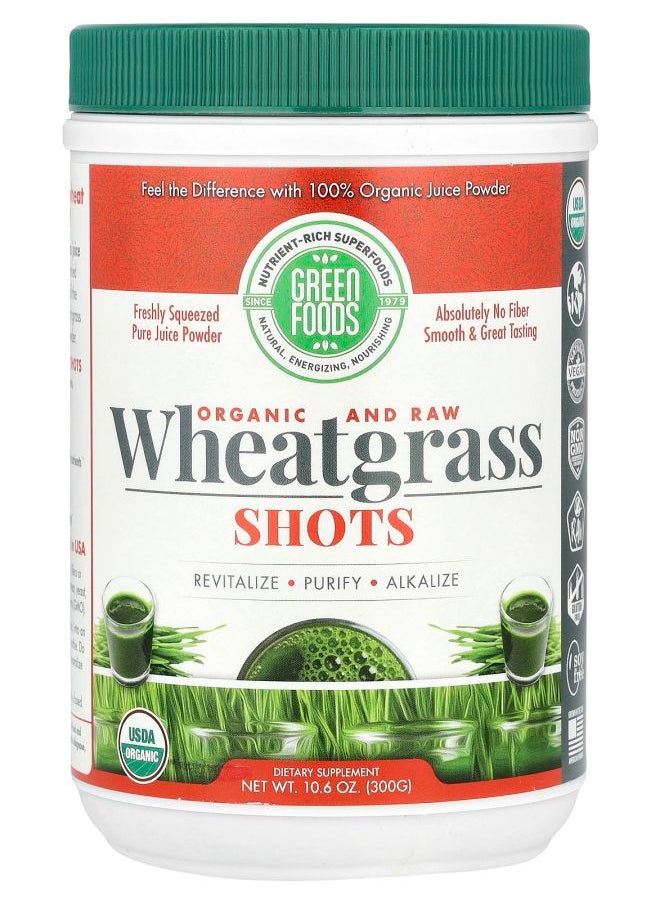 Green Foods - Organic and Raw Wheatgrass Shots 10.6 oz (300 g) - Image 1