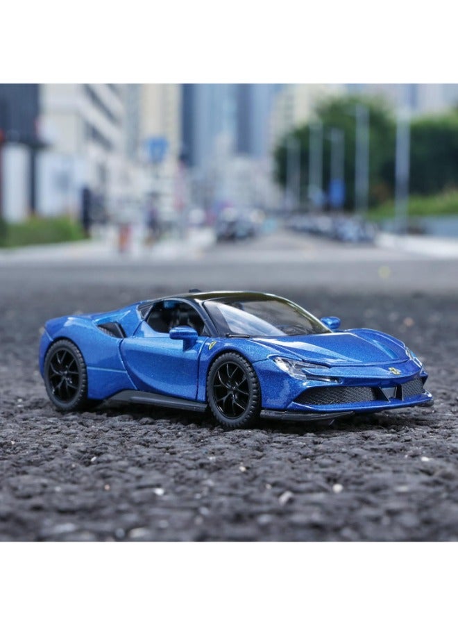 حديقة الألعاب سيارة نموذجية مصبوبة بمقياس 1/32 - سيارة لعبة قابلة للسحب مع أضواء وصوت، سيارة سباق ولعب متوافقة للأطفال والأولاد كهدية - Image 5