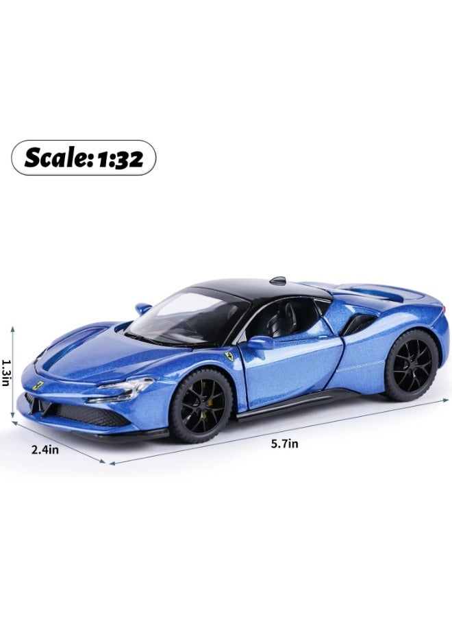 حديقة الألعاب سيارة نموذجية مصبوبة بمقياس 1/32 - سيارة لعبة قابلة للسحب مع أضواء وصوت، سيارة سباق ولعب متوافقة للأطفال والأولاد كهدية - Image 2