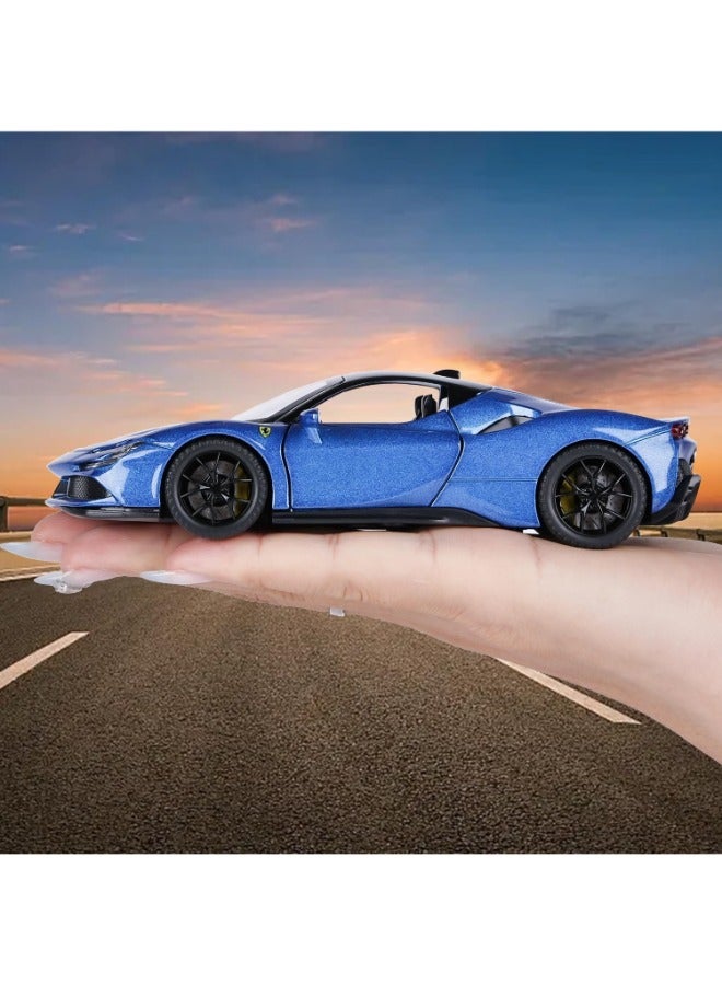 حديقة الألعاب سيارة نموذجية مصبوبة بمقياس 1/32 - سيارة لعبة قابلة للسحب مع أضواء وصوت، سيارة سباق ولعب متوافقة للأطفال والأولاد كهدية - Image 4