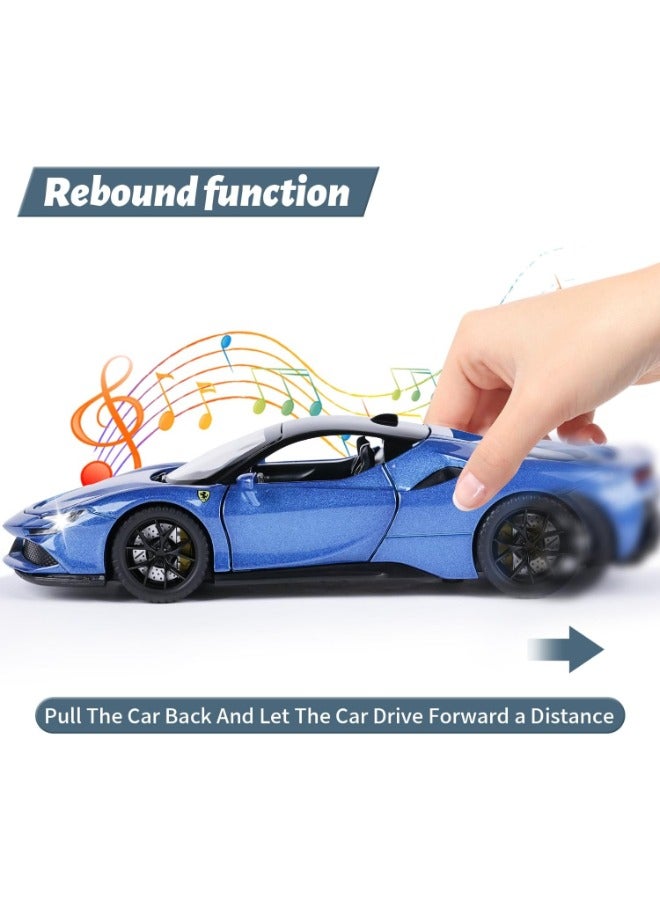حديقة الألعاب سيارة نموذجية مصبوبة بمقياس 1/32 - سيارة لعبة قابلة للسحب مع أضواء وصوت، سيارة سباق ولعب متوافقة للأطفال والأولاد كهدية - Image 3