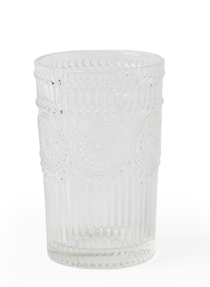 Prickly Pear Sunflower Ribbed Glass, 380ml - Stylish Drinkware - Image 1