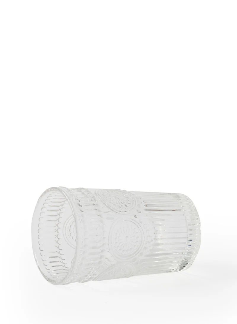 Prickly Pear Prickly Pear Sunflower Ribbed Glass, 380ml - Stylish Drinkware