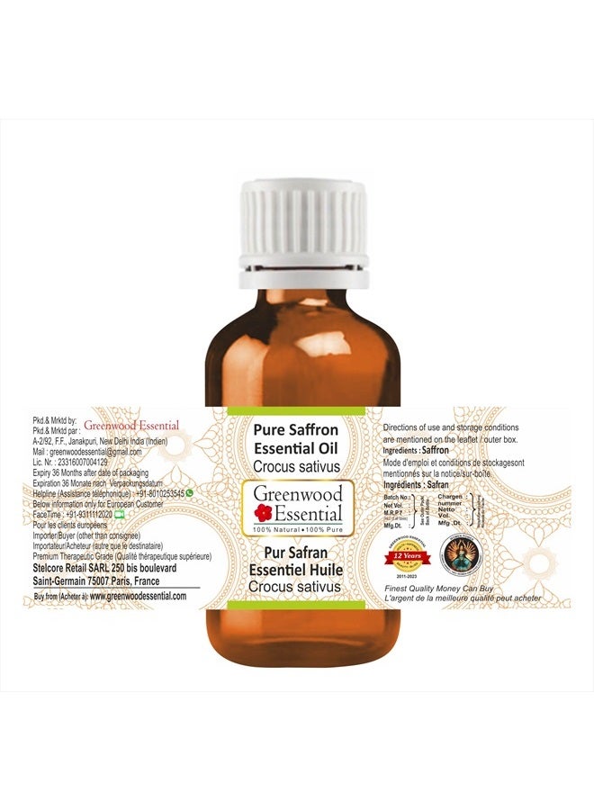 Greenwood Essential Pure Saffron Essential Oil (Crocus sativus) Steam Distilled 5ml (0.16 oz) - Image 2