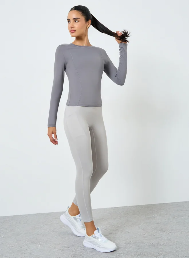 ستايلي اكتيف ليقنز بجيوب وحزام خصر عريض