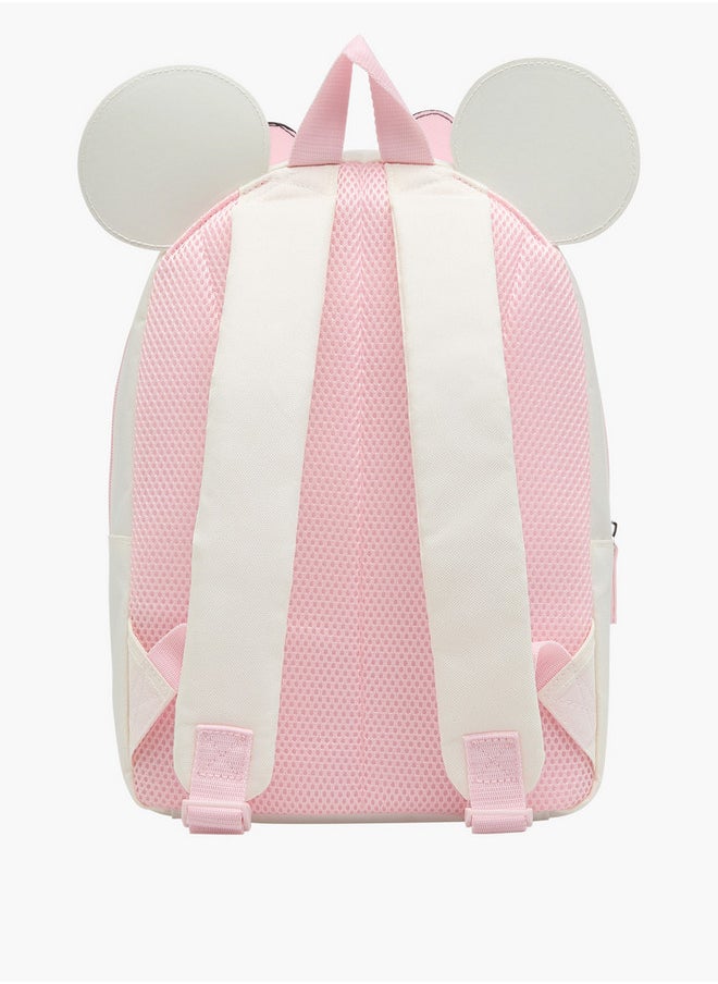 Disney Minnie Mouse Detail Backpack with Adjustable Straps and Zip Closure - 32x23x9 cm  - Image 3
